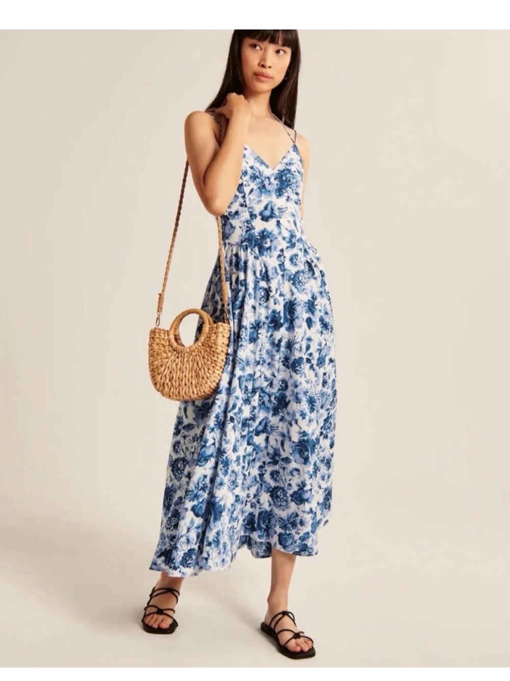 Abercrombie & Fitch Blue Floral Maxi Dress